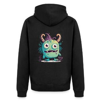 Monster Mash - Unisex Premium Organic Zip Hoodie - black - Back - Nico (187cm)