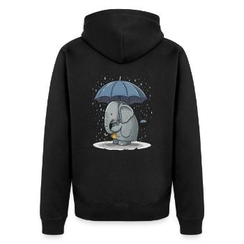 Jours de pluie - Veste à capuche bio Premium Unisexe - noir - Dos - Nico (187cm)