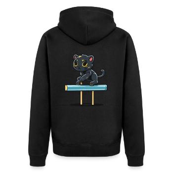 Panthers Balance - Unisex Premium Bio Zip Hoodie - Schwarz - Hinten - Nico (187cm)