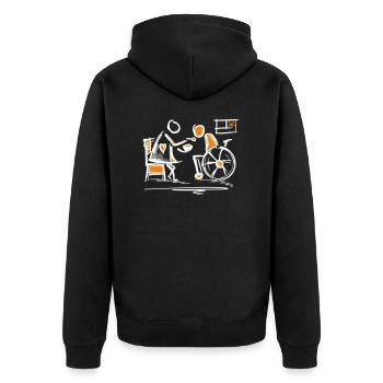 Aidant principal,Aidant,Infirmière,Idée cadeau - Veste à capuche bio Premium Unisexe - noir - Dos - Nico (187cm)