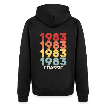 1983 Jubilee in classic vintage style 1983 - Unisex Premium Organic Zip Hoodie - black - Back - Nico (187cm)