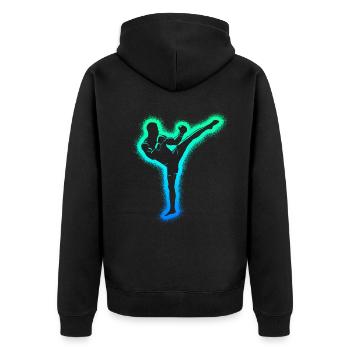 Muay Thai Kickboxer Arts Martiaux Enfants Kickboxing - Veste à capuche bio Premium Unisexe - noir - Dos - Nico (187cm)
