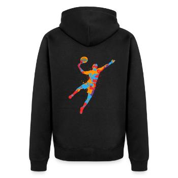 Padel Tennis Joueurs de padel colorés Padel Tennis Padel - Veste à capuche bio Premium Unisexe - noir - Dos - Nico (187cm)
