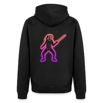 Fechter Fecht Fechtkunst Kinder Damen Fechten - Unisex Premium Bio Zip Hoodie - Schwarz - Hinten - Nico (187cm)
