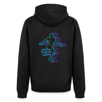 Fussball vintage Fußballer Herren Jungen Fußball - Unisex Premium Bio Zip Hoodie - Schwarz - Hinten - Nico (187cm)
