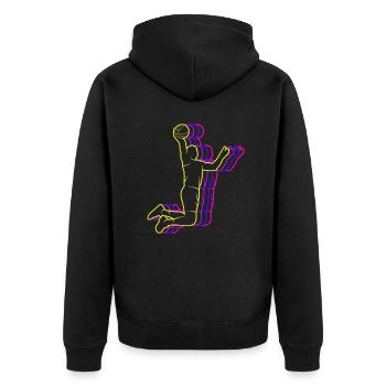 Joueurs de basket-ball masculins - Veste à capuche bio Premium Unisexe - noir - Dos - Nico (187cm)