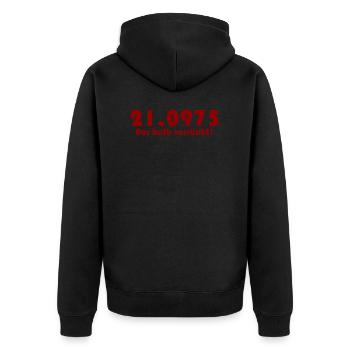 21.1 km - Half Marathon - Premium Design - Unisex Premium Organic Zip Hoodie - black - Back - Nico (187cm)