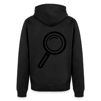 Magnifier Icon - Unisex Premium Organic Zip Hoodie - black - Back - Nico (187cm)