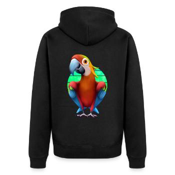 Macaw - Unisex Premium Organic Zip Hoodie - black - Back - Nico (187cm)