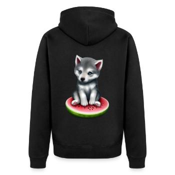 Loup de pastèque - Veste à capuche bio Premium Unisexe - noir - Dos - Nico (187cm)