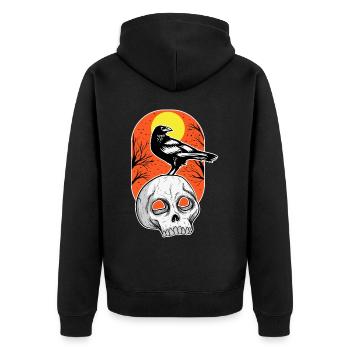 Elegant skull creepy Halloween design - Unisex Premium Organic Zip Hoodie - black - Back - Nico (187cm)