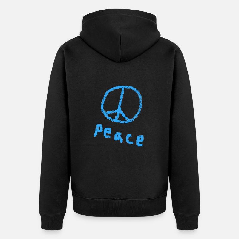 Paix Paix Signe Paix - Veste à capuche bio Premium Unisexe - noir