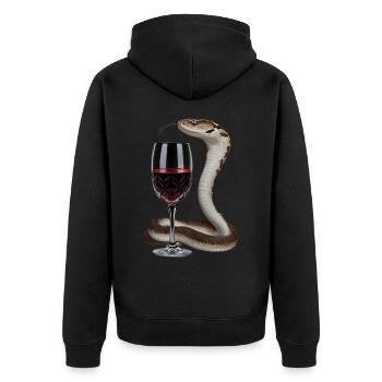 Schlange Wein - Unisex Premium Bio Zip Hoodie - Schwarz - Hinten - Nico (187cm)