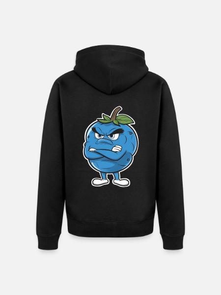Blaubeere - Unisex Premium Bio Zip Hoodie - Schwarz