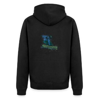 Das Leben ist zu kurz zum Skifahren - T-Shirt - Unisex Premium Bio Zip Hoodie - Schwarz - Hinten - Nico (187cm)