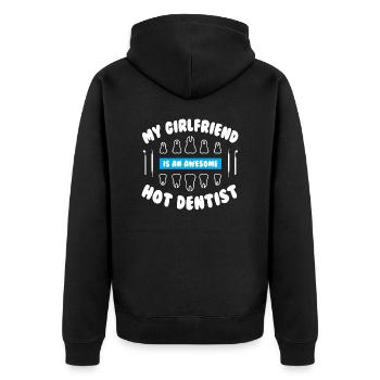 Ma copine dentiste sexy - Veste à capuche bio Premium Unisexe - noir - Dos - Nico (187cm)