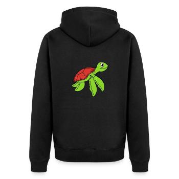 Turtle Cute - Unisex Premium Organic Zip Hoodie - black - Back - Nico (187cm)