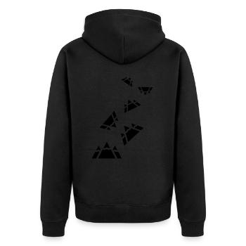 Berge - Unisex Premium Bio Zip Hoodie - Schwarz - Hinten - Nico (187cm)