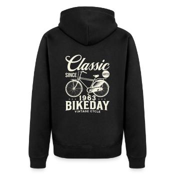 Fan De Vélo 1963 60 Ans Anniversaire Cycliste - Veste à capuche bio Premium Unisexe - noir - Dos - Nico (187cm)