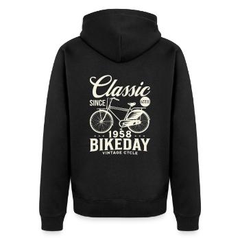 Fan De Vélo 1958 65 Ans Anniversaire Cycliste - Veste à capuche bio Premium Unisexe - noir - Dos - Nico (187cm)