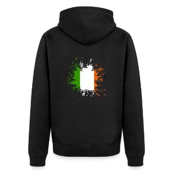 Ireland Irland - Unisex Premium Bio Zip Hoodie - Schwarz - Hinten - Nico (187cm)