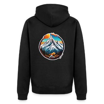 Montagne / Alpes / Sommet / Nature / Forêt / Rocher - Veste à capuche bio Premium Unisexe - noir - Dos - Nico (187cm)