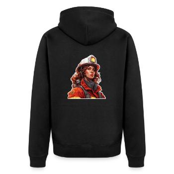 Pompier/Incendie/Incendie/Extinction/Héroïne - Veste à capuche bio Premium Unisexe - noir - Dos - Nico (187cm)