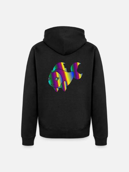 Kunterbunter Fisch - Unisex Premium Bio Zip Hoodie - Schwarz