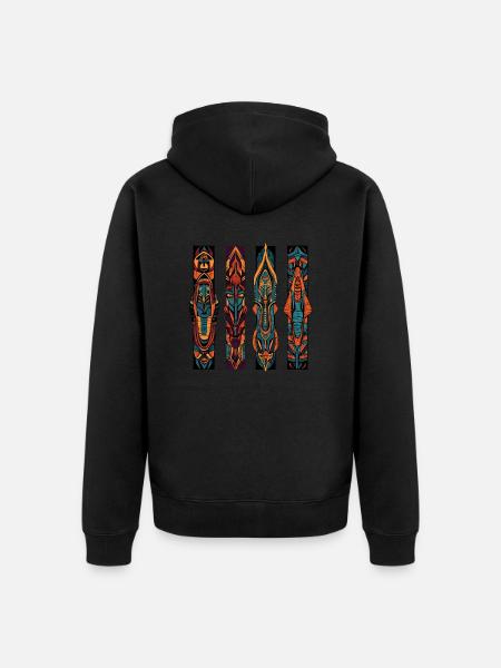 Carved Columns Incas and Aztecs - Unisex Premium Organic Zip Hoodie - black