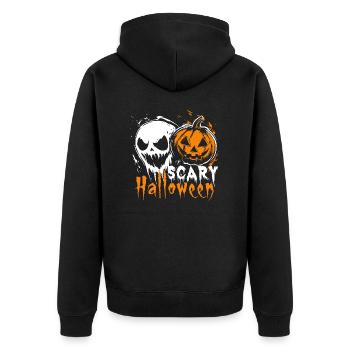 Costume de citrouille d’Halloween effrayant - Effrayant - Veste à capuche bio Premium Unisexe - noir - Dos - Nico (187cm)