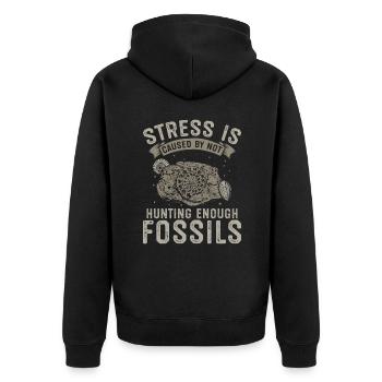 Fossils Collecting | Fossils Search Gift Ideas - Unisex Premium Organic Zip Hoodie - black - Back - Nico (187cm)