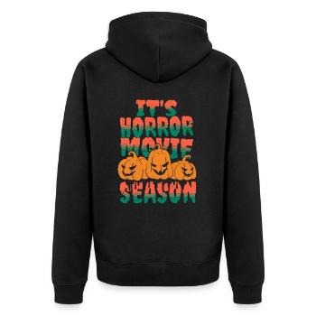C'est La Saison Des Films D'Horreur D'Halloween - Veste à capuche bio Premium Unisexe - noir - Dos - Nico (187cm)