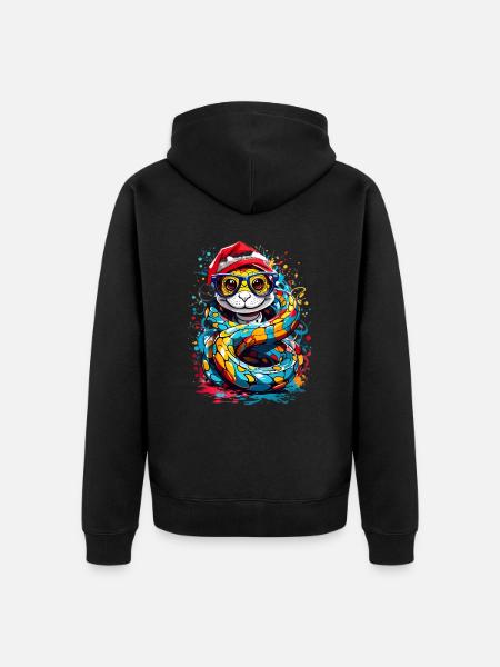 Snake - Unisex Premium Organic Zip Hoodie - black