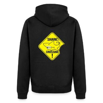 Panneaux d’avertissement de passage de requins - Veste à capuche bio Premium Unisexe - noir - Dos - Nico (187cm)