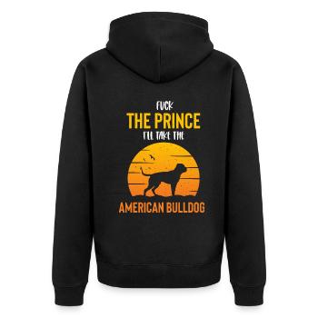 Bouledogue américain Amerikanische Bulldogge - Veste à capuche bio Premium Unisexe - noir - Dos - Nico (187cm)