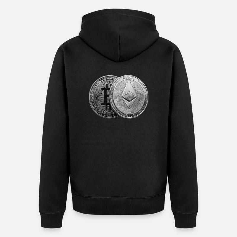 Symboles Cryptographiques Shirts - Veste à capuche bio Premium Unisexe - noir