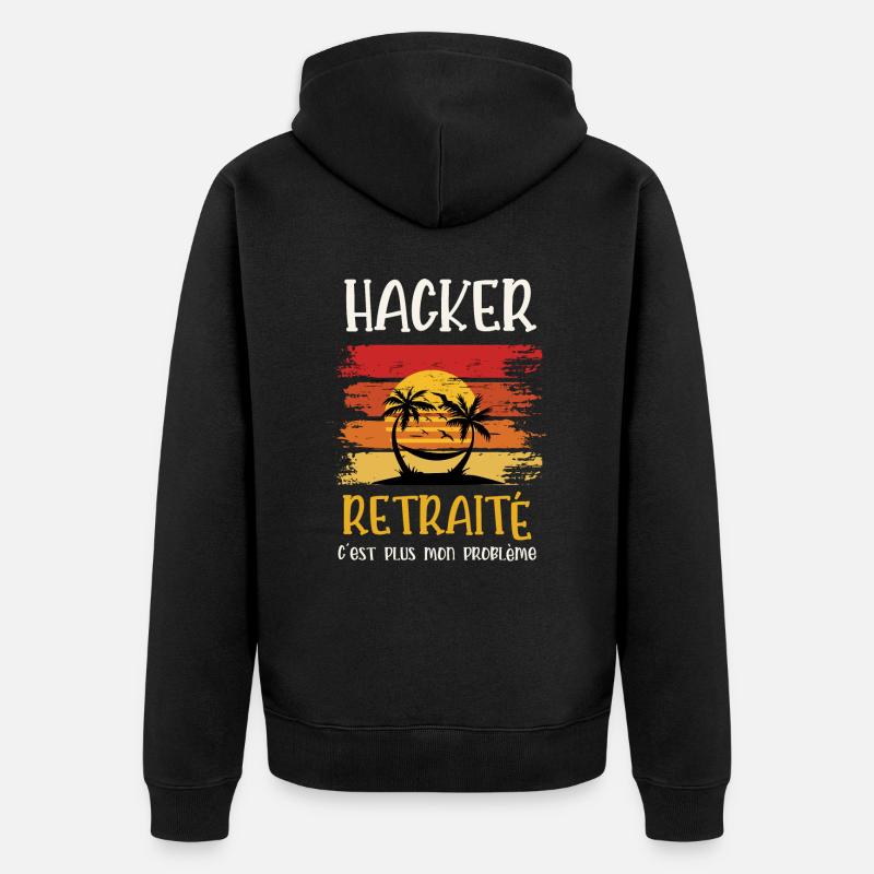 hacker retraité - Veste à capuche bio Premium Unisexe - noir