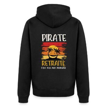 pirate retraité - Veste à capuche bio Premium Unisexe - noir - Dos - Nico (187cm)