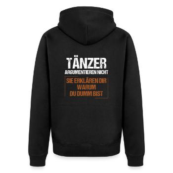 Les danseurs ne discutent pas - Veste à capuche bio Premium Unisexe - noir - Dos - Nico (187cm)