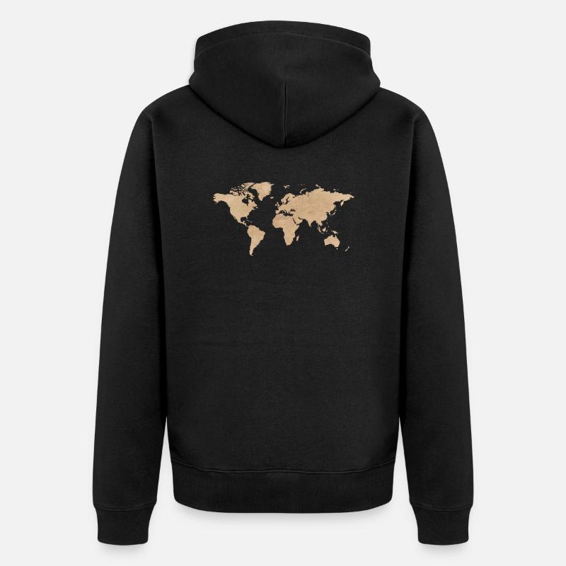 Carte du monde - Veste à capuche bio Premium Unisexe - noir