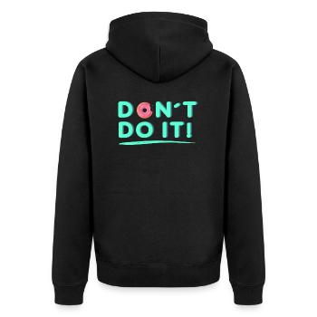 Donut do it - Unisex Premium Bio Zip Hoodie - Schwarz - Hinten - Nico (187cm)