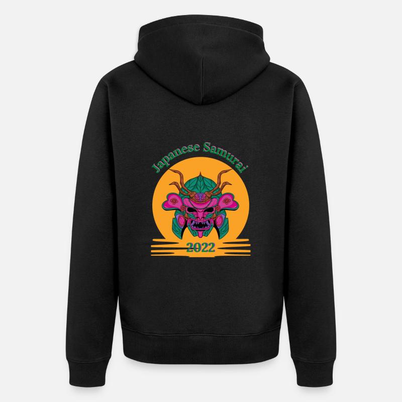 Japanese Samurai_2022 - Unisex Premium Bio Zip Hoodie - Schwarz