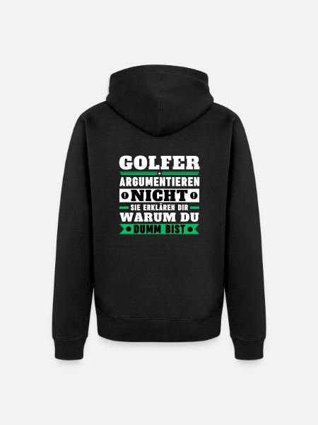 Golfers don't argue - Unisex Premium Organic Zip Hoodie - black