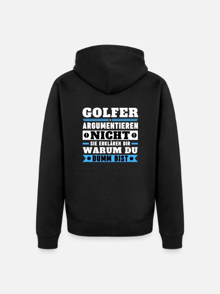 Golfers don't argue - Unisex Premium Organic Zip Hoodie - black