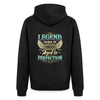 Legend 1955 Born Vintage Cadeau d’anniversaire - Veste à capuche bio Premium Unisexe - noir - Dos - Nico (187cm)