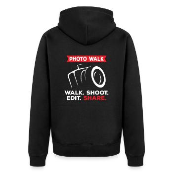 Share Photowalk - Unisex Premium Organic Zip Hoodie - black - Back - Nico (187cm)