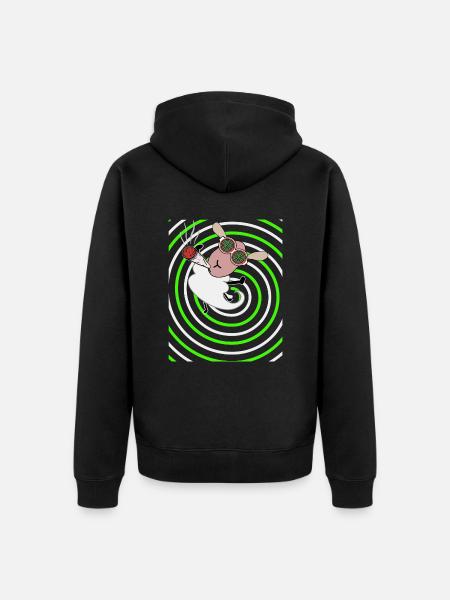 Stoner Sheep - Unisex Premium Organic Zip Hoodie - black