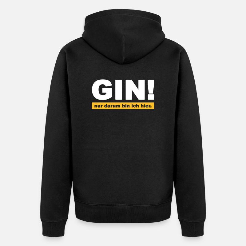 Gin, #gin, - Unisex Premium Bio Zip Hoodie - Schwarz
