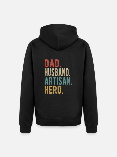 Artisan Dad Husband Hero - Unisex Premium Organic Zip Hoodie - black