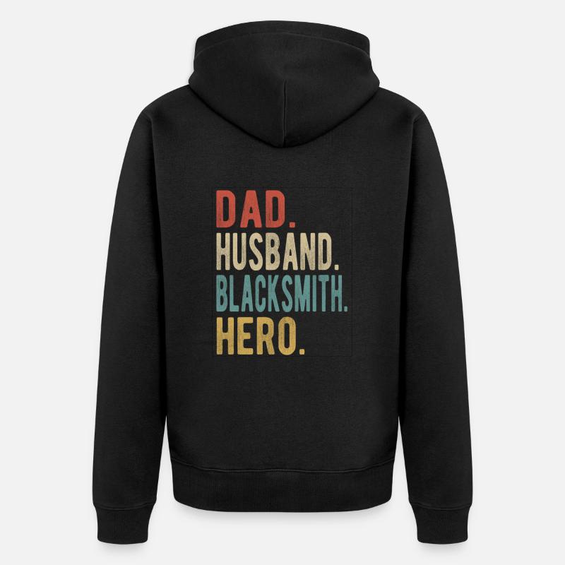 Forgeron Papa Mari Héros - Veste à capuche bio Premium Unisexe - noir